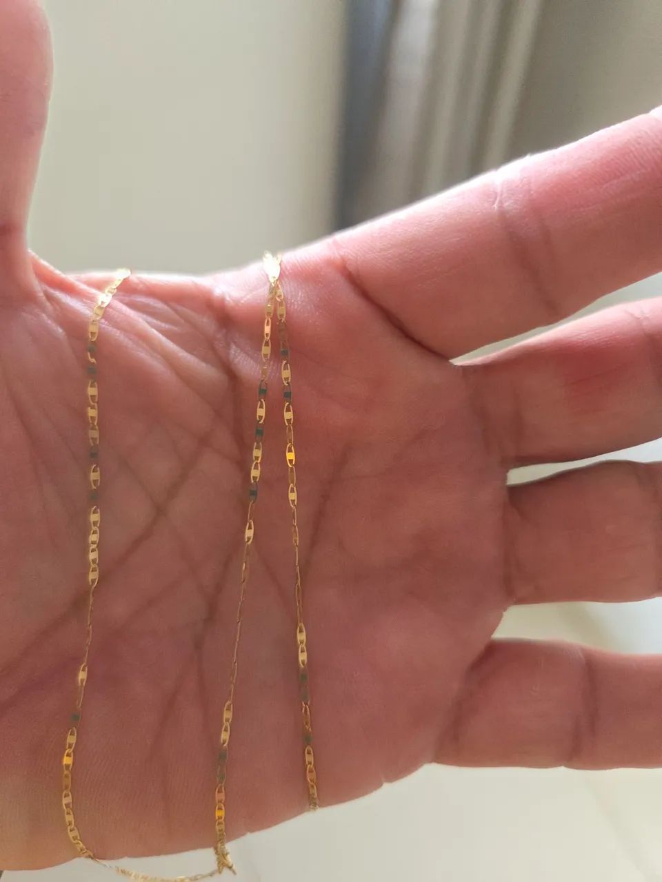 Corrente masculina Piastrine Ouro 18k 750 - Foto 2