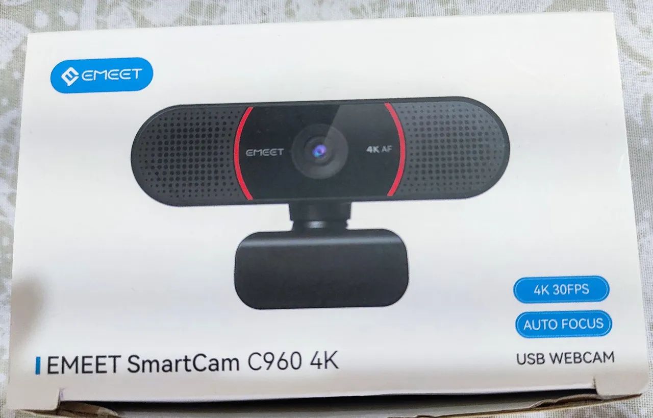 Webcam EMEET SmartCam C960 4K - Autofoco e 30fps