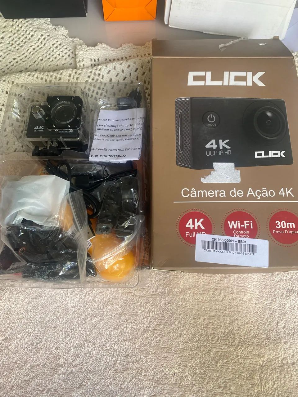 Câmera Sport 4k M10 Wifi+ 64gb+ Baterias+ Carregador+ Bastão - Foto 3