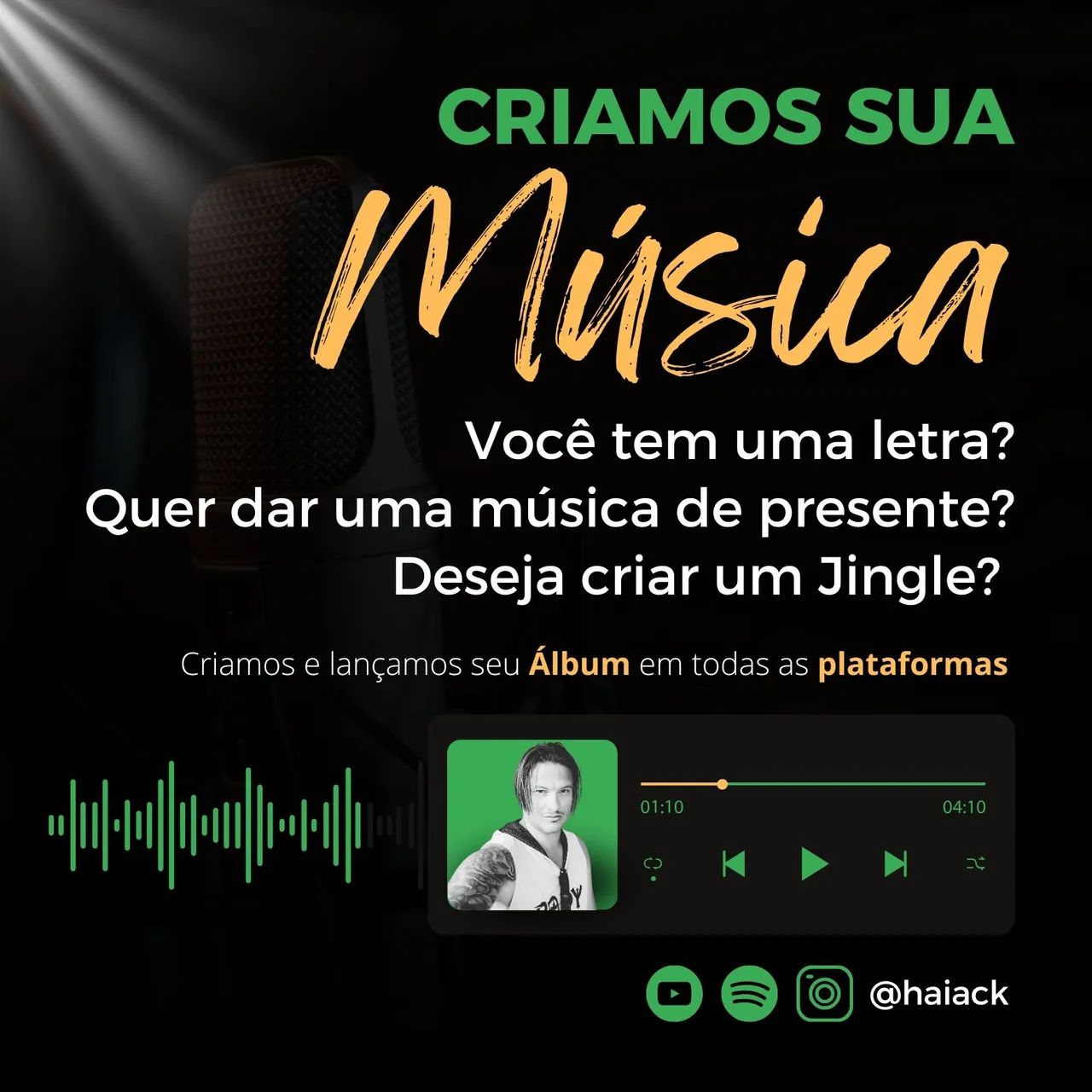 Criamos sua Música - Jingle, Álbuns, Letras Não precisa ir ao estúdio 