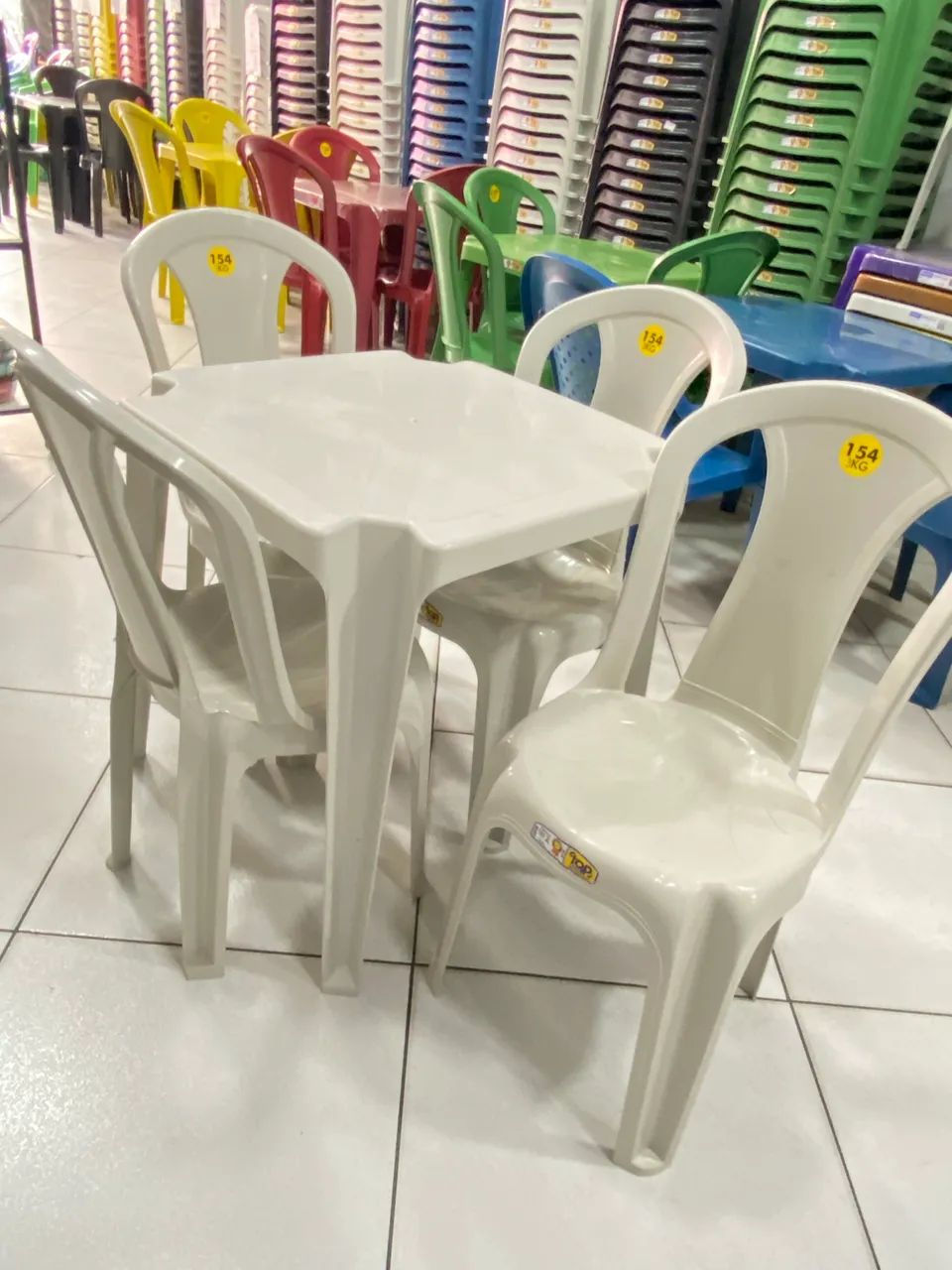Conjunto de cadeira sem braço 