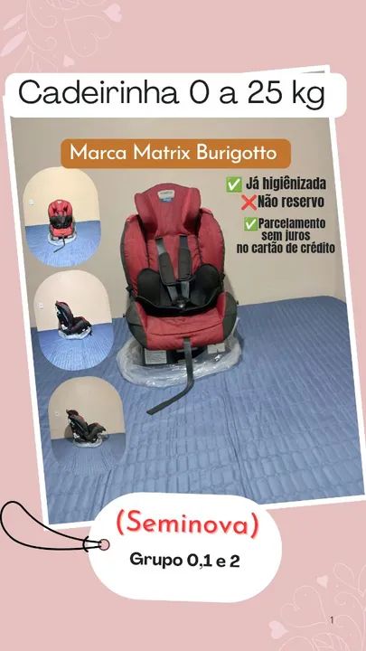 Cadeirinha RECLINÁVEL ((ACEITO CARTÃO DE CRÉDITO OU PAGAMENTO EM DINHEIRO OU PIX))