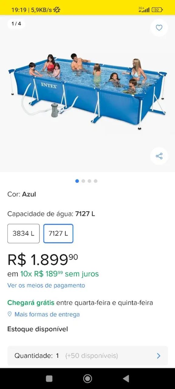 Piscina Inflável Retangular Intex 250x450x80cm - Foto 4