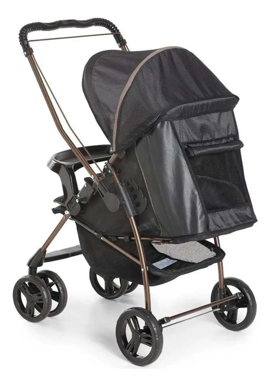 Carrinho de Bebê Galzerano Milano Reversível II - Preto/Cobre