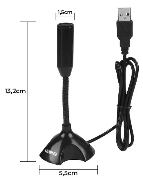 Microfone Pc Mesa Usb Desktop Antiderrapante - Foto 3