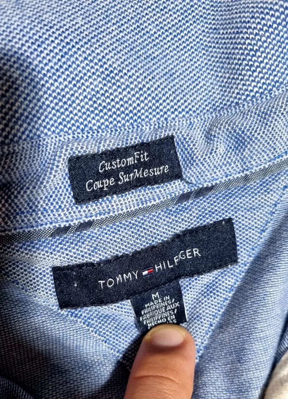 Camisa Polo Tommy Hilfiger Azul Custom Fit - Foto 2