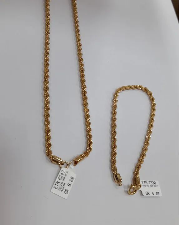 Conjunto de Colar e Pulseira em Ouro 18k - Foto 4