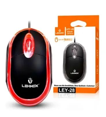 Mouse Óptico Com Fio Usb Básico Lehmox - Foto 3
