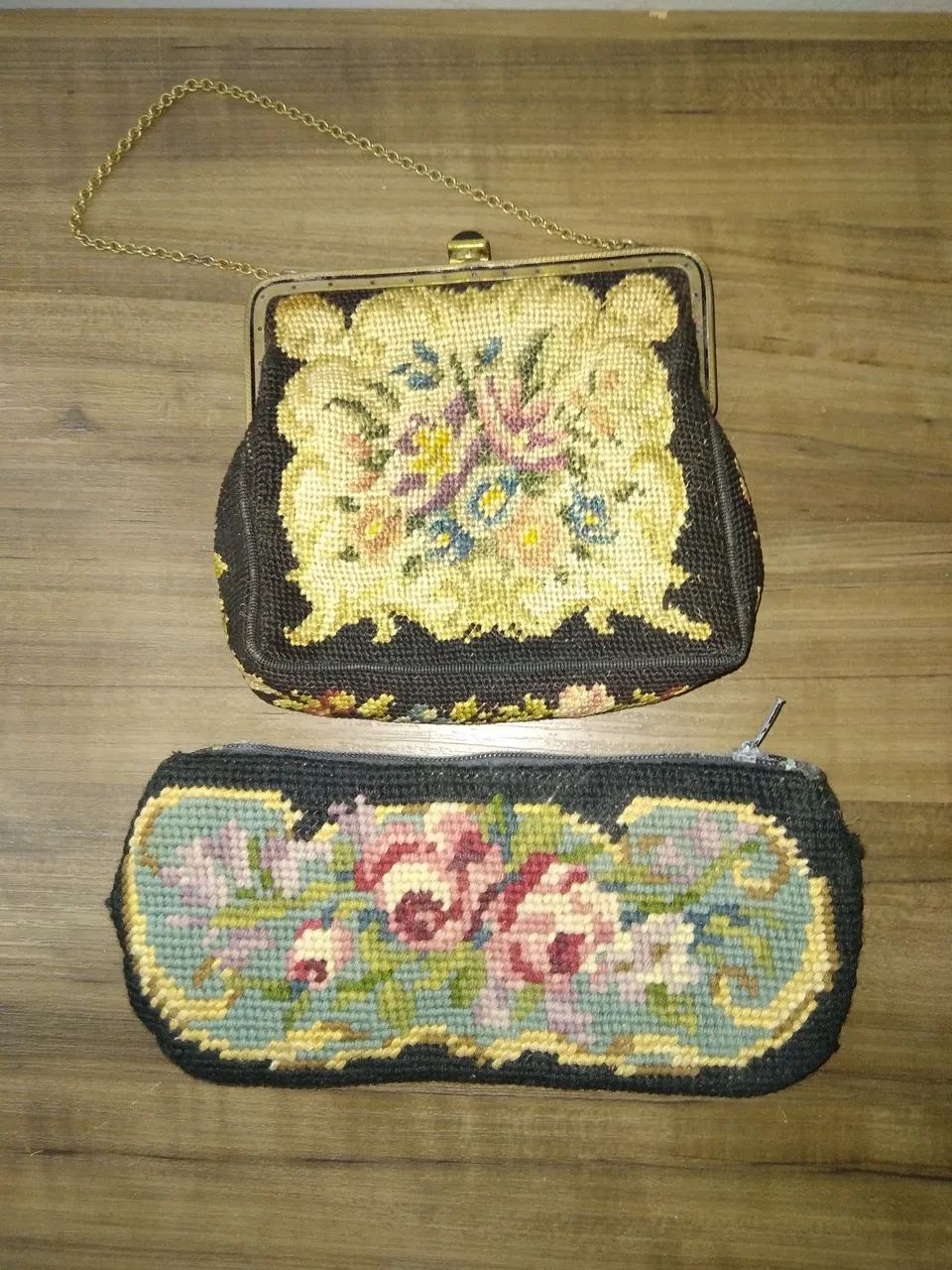 Bolsa e estojo floral petit point - Foto 4