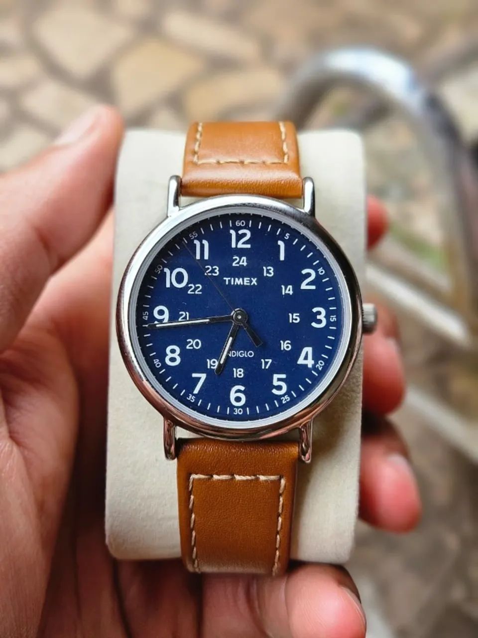 Relógio Timex Weekender Novo Azul com Pulseira em Couro