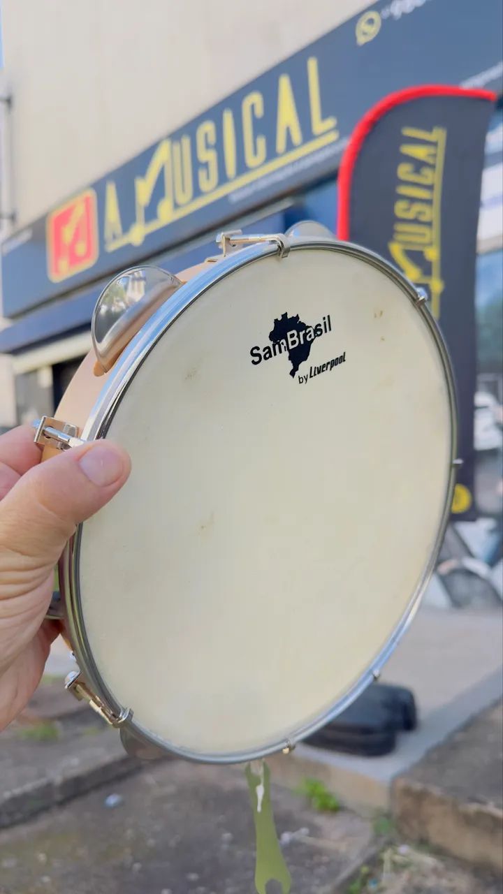 Pandeiro com pele de couro 10P SamBrasil - Foto 4