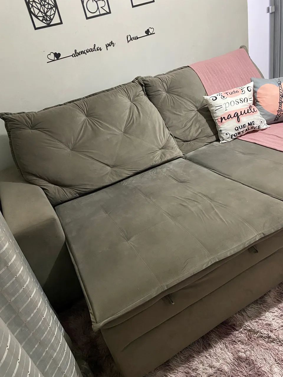 Lindo sofá retrátil e reclinável 2,50 mt ótimo estado - Foto 4