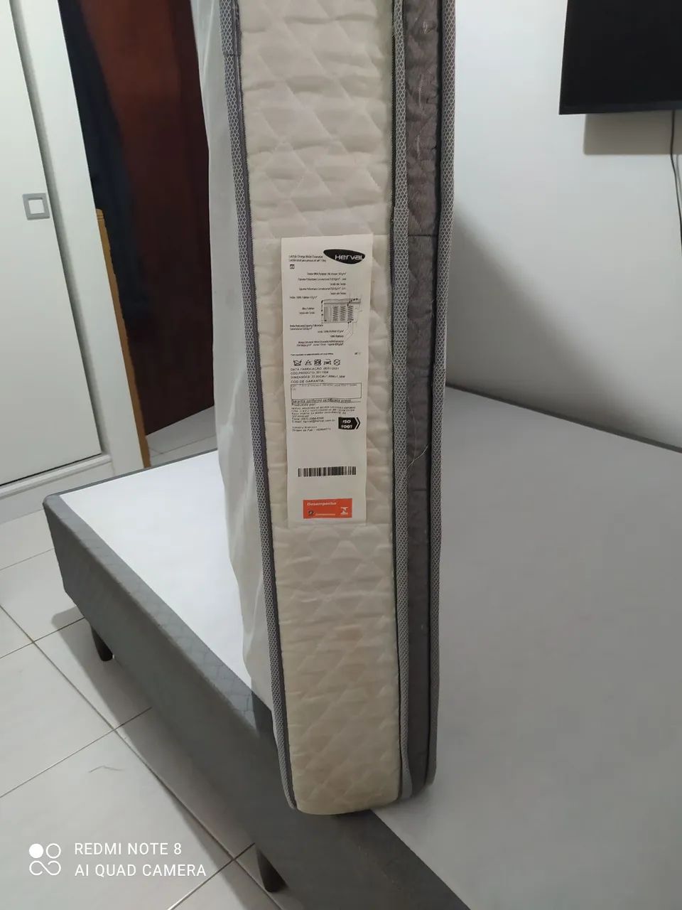 Cab. capitonê em suede + box + colchão  - Foto 4