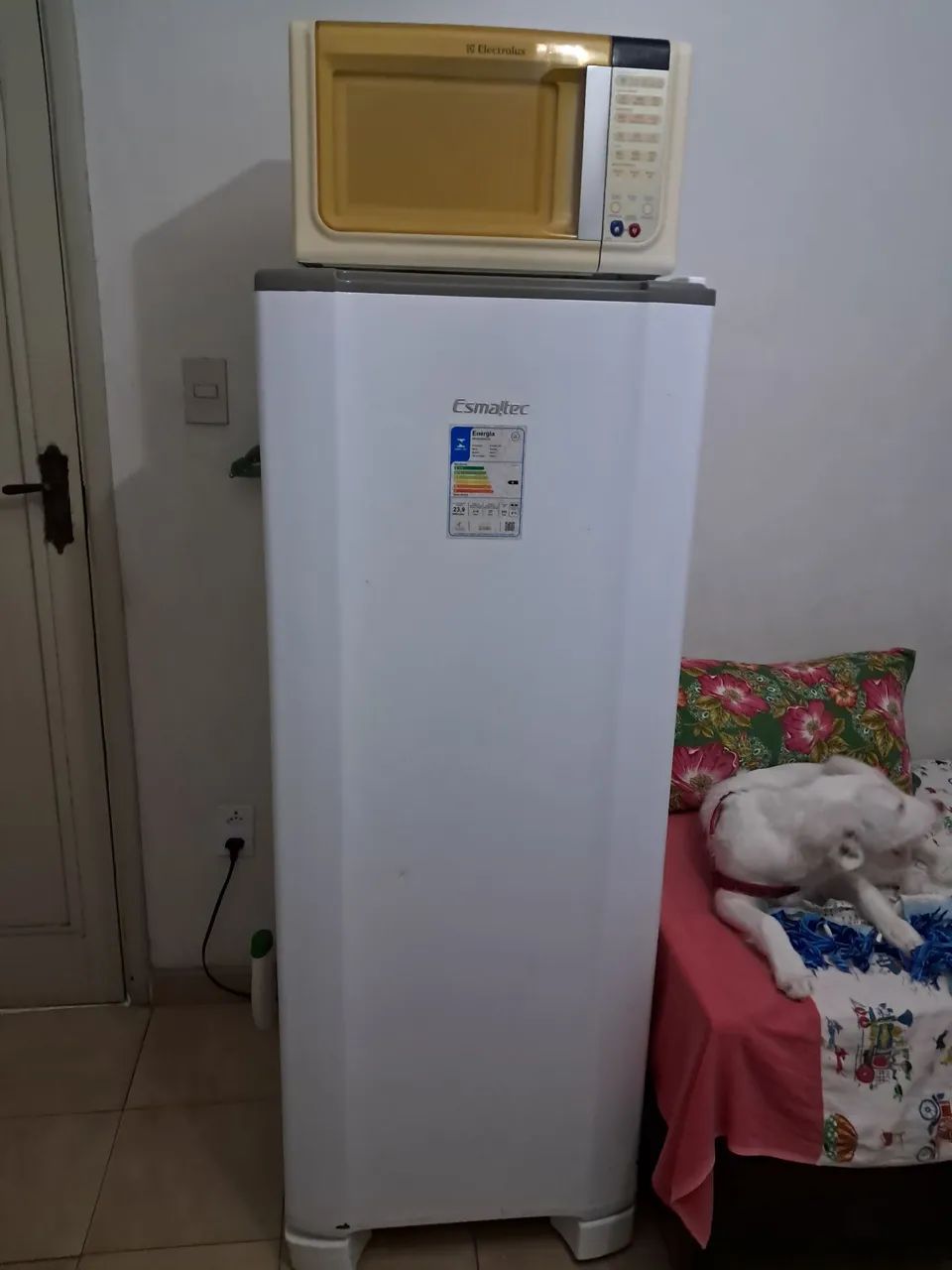 Geladeira e micro-ondas 