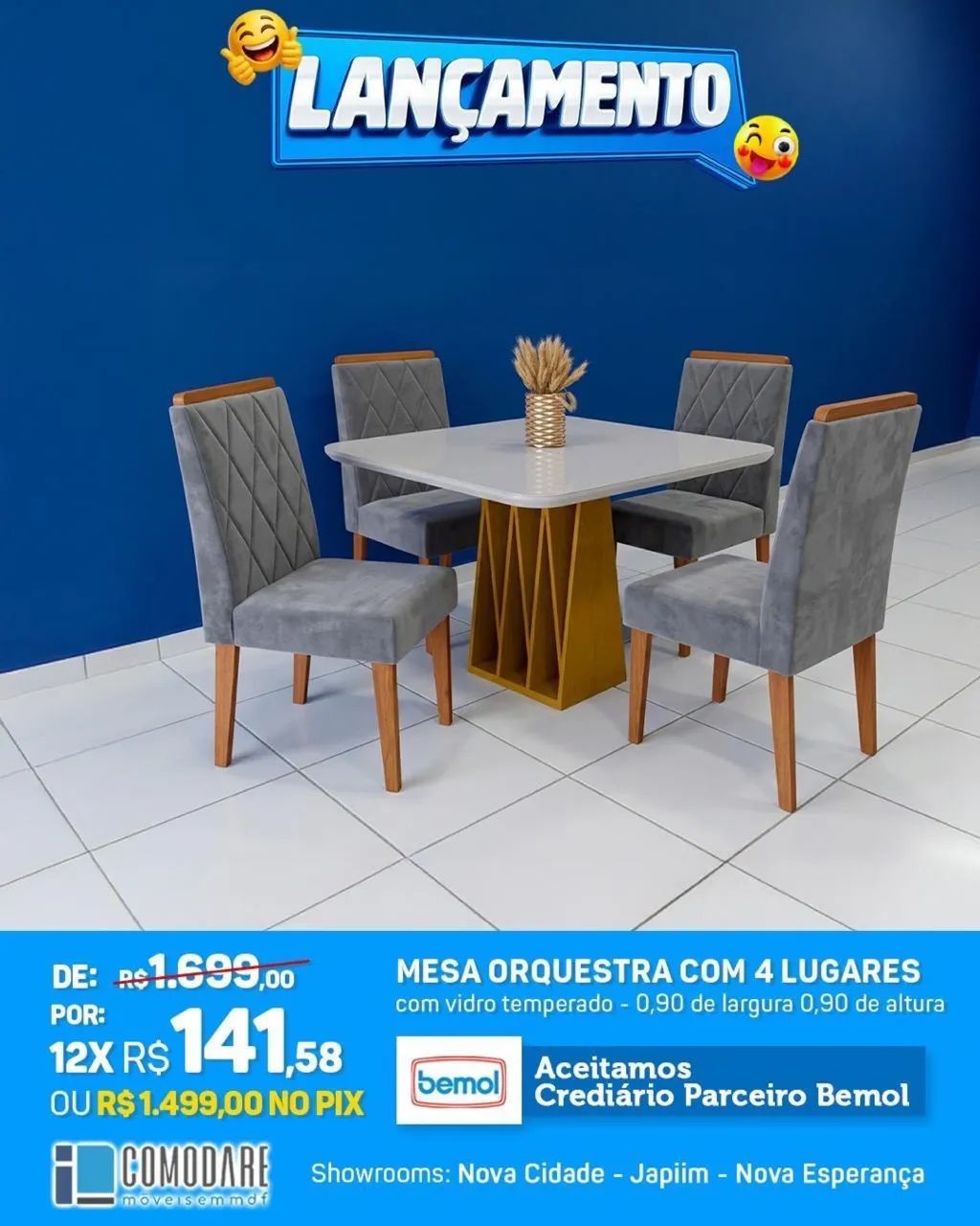 Mesa 4 lugares R$1499,00