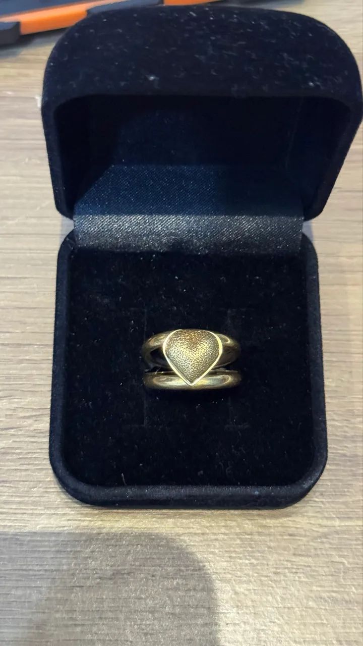 Anel com coração/ouro 18k