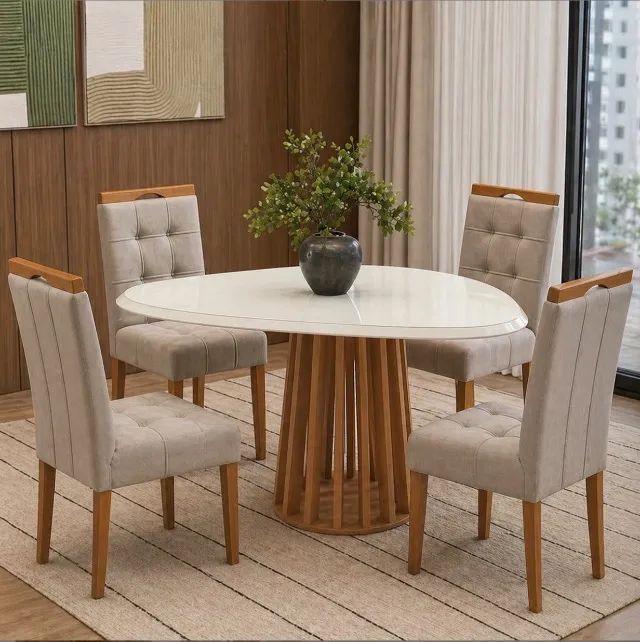 Conjunto de Jantar Aurora Orgânico 4 Lugares