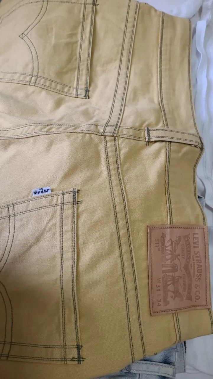 Calça jeans levis masculina mostarda  511  - Foto 2