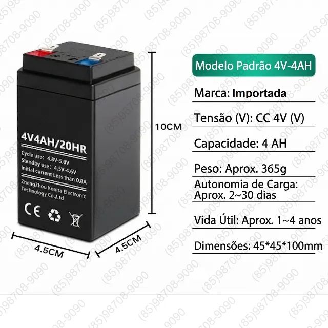 Bateria Agm 4v 4ah - Elgin Dp15, Upx Acqua multiuso - Foto 2