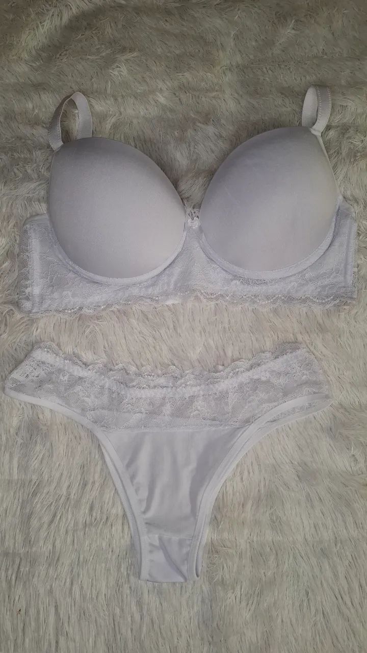 Conjunto Plus Size Rendado - Sutiã com Bojo + Calcinha - Foto 2