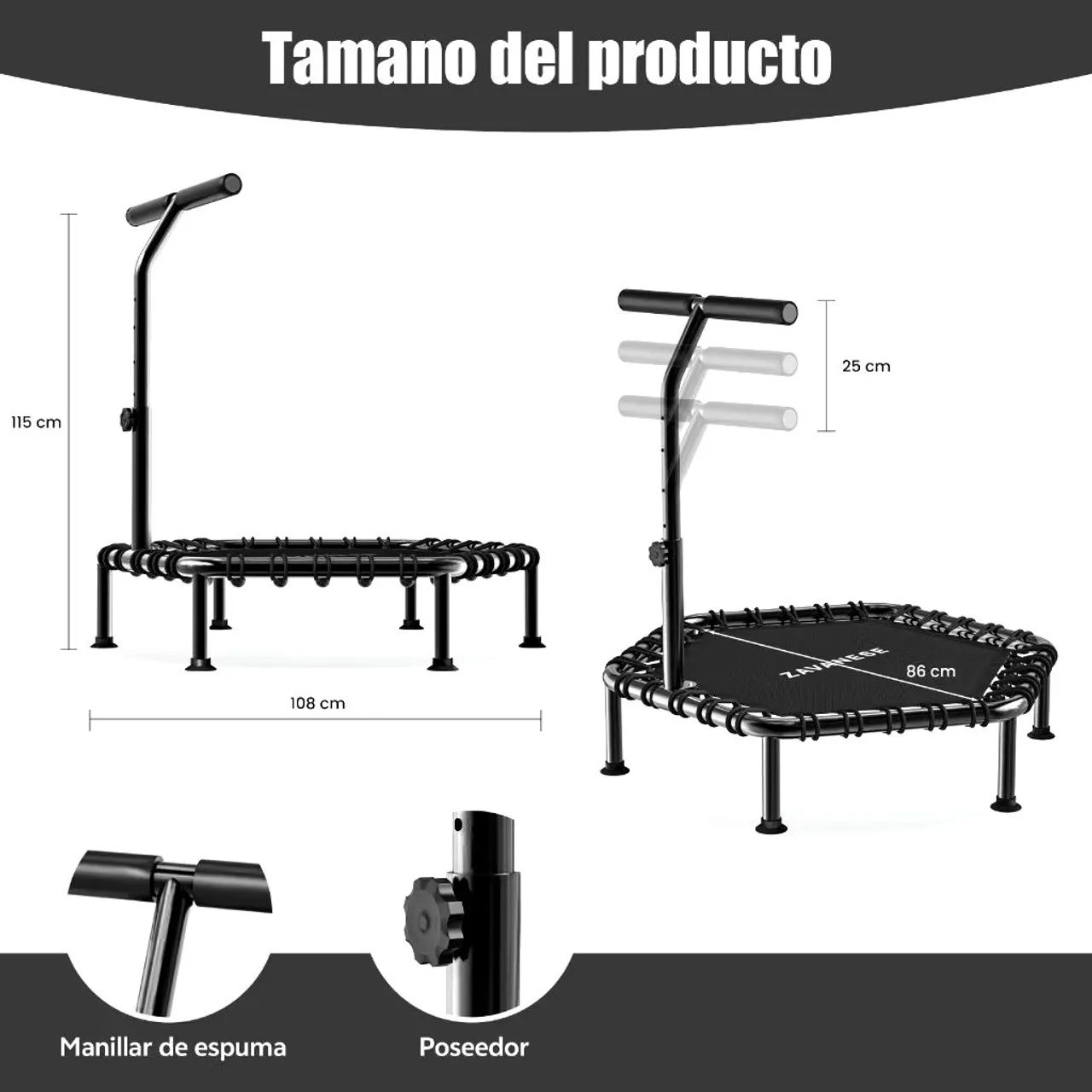 Jump Profissional Academia 250kg Cama Elastica Trampoli Mini Trampolim Para Uso DoméStico. - Foto 4
