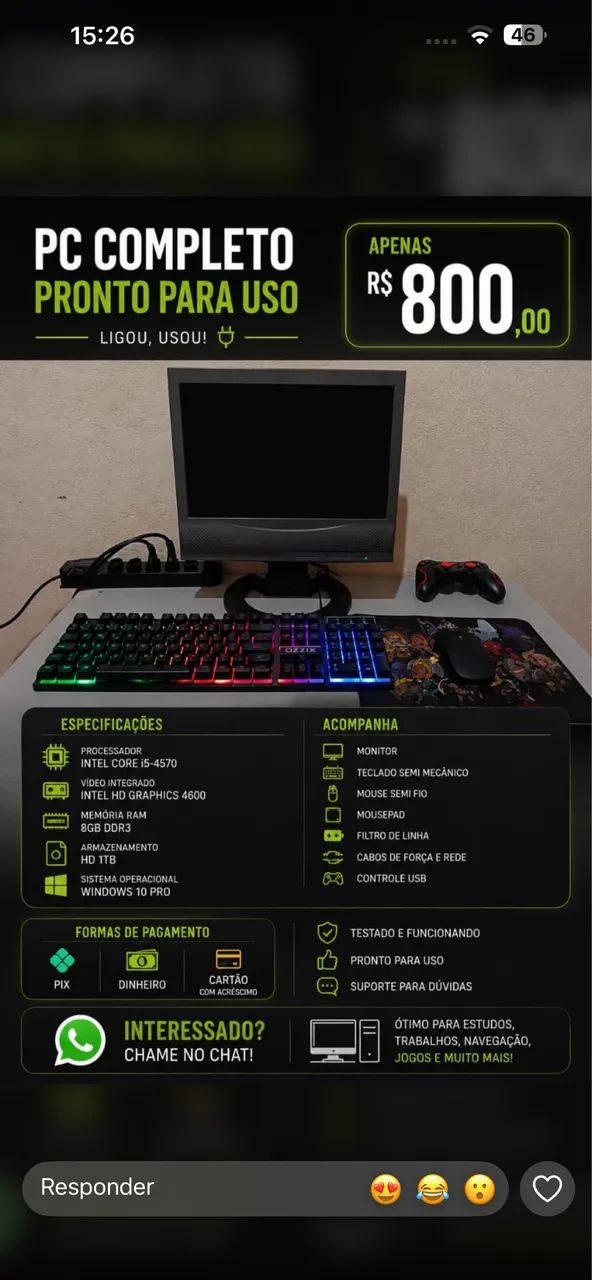 Kit teclado e mouse 