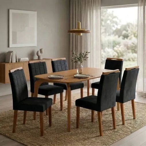 Mesa Capri com 6 cadeiras Las Vegas - Entrega Rápida 