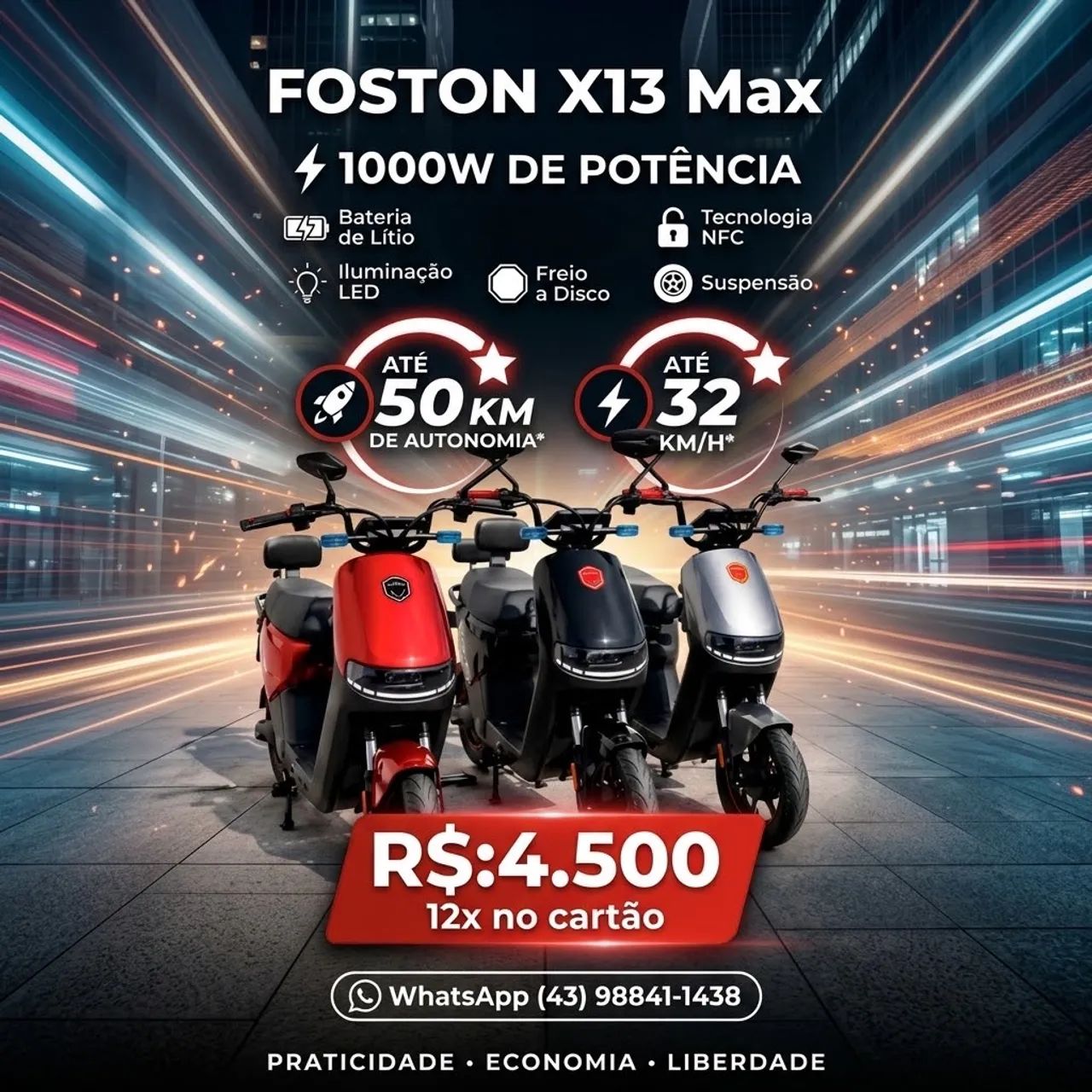 Scooter Elétrica X13 Max