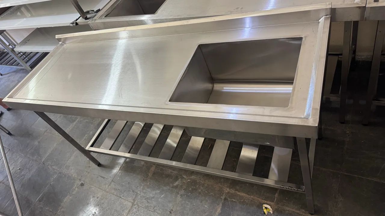 Pia inox 1,80 x 60 uma Cuba  - Foto 3