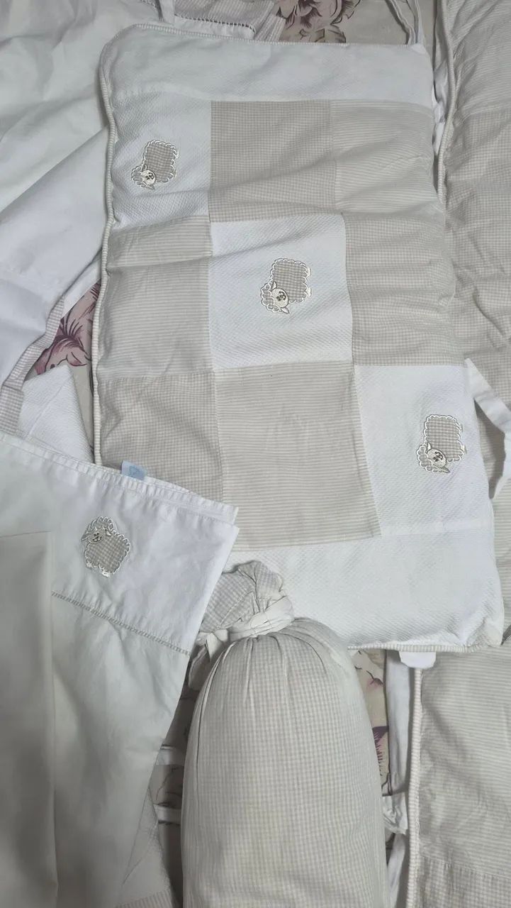 Kit berço completo 100% algodão piquet 9 peças - Foto 2