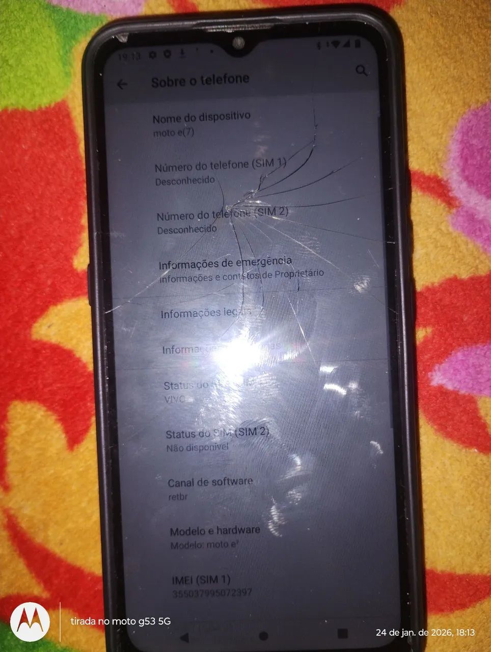 Vendo este celular moto E7 trincado mais tudo funcionando  - Foto 4