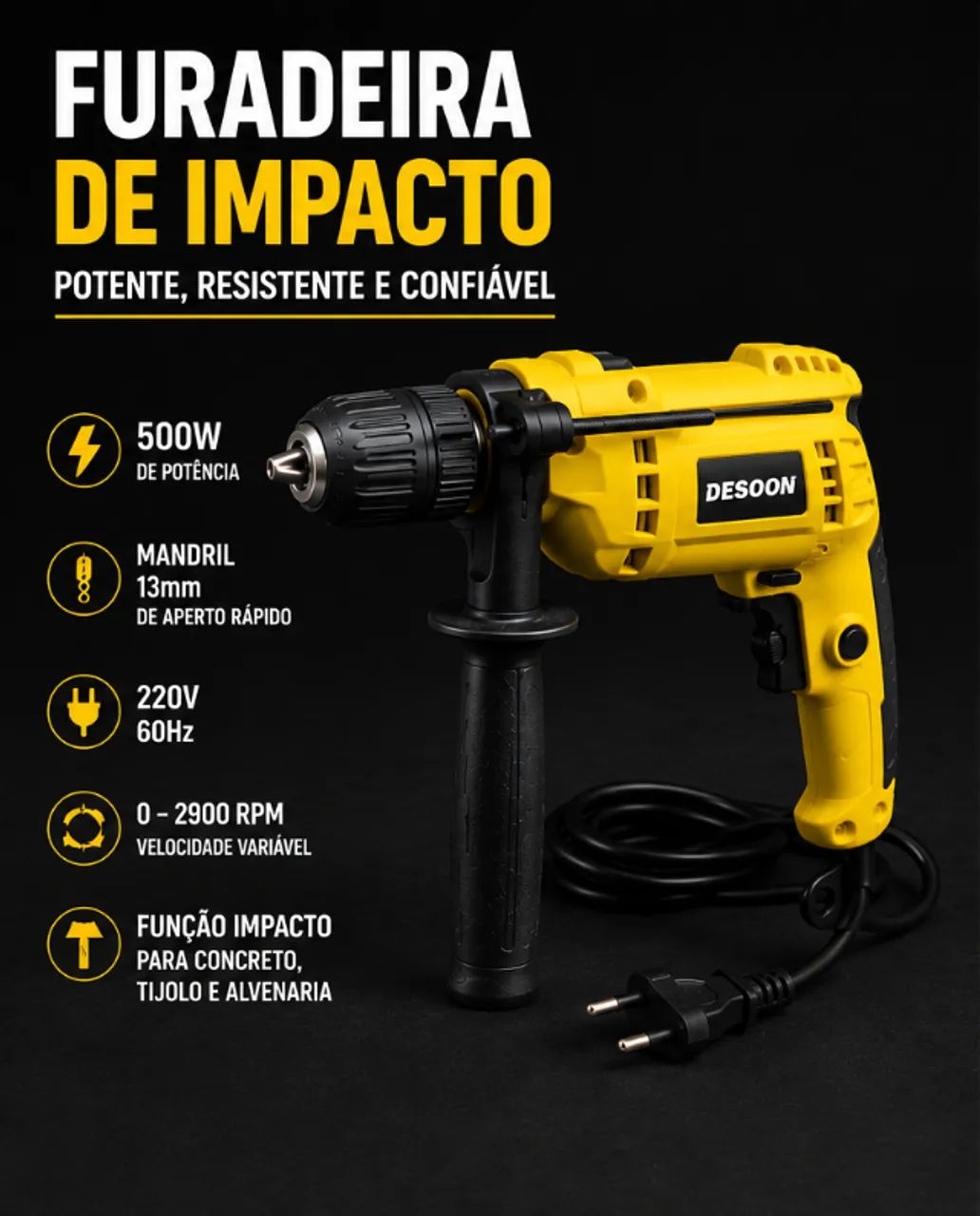 Furadeira de Impacto Desoon - Foto 2