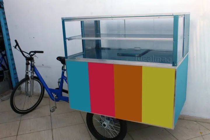 Carrinho de doces e bolos refrigerado gourmet ambulante novo de fábrica - Foto 6