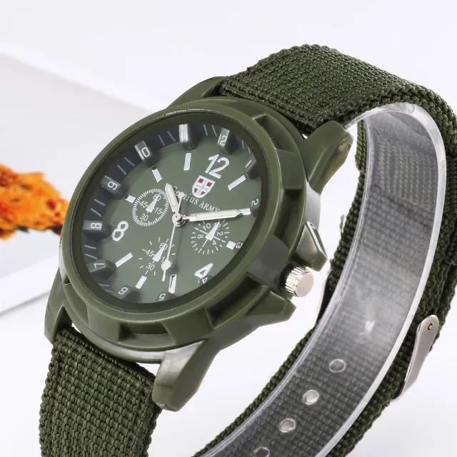 Relógio masculino militar verde  - Foto 2