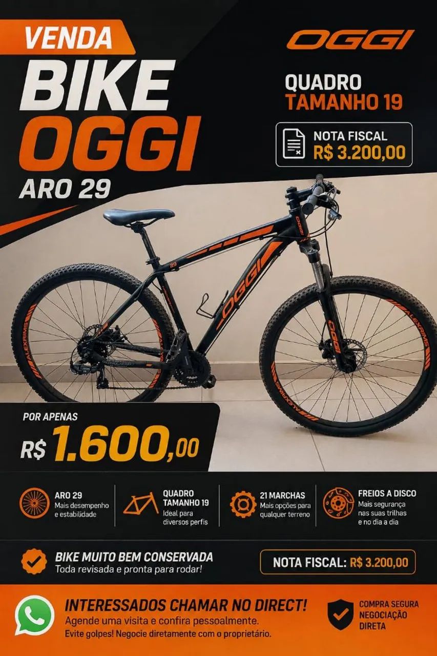 Bicicleta Oggi aro 29  só hoje retirada 