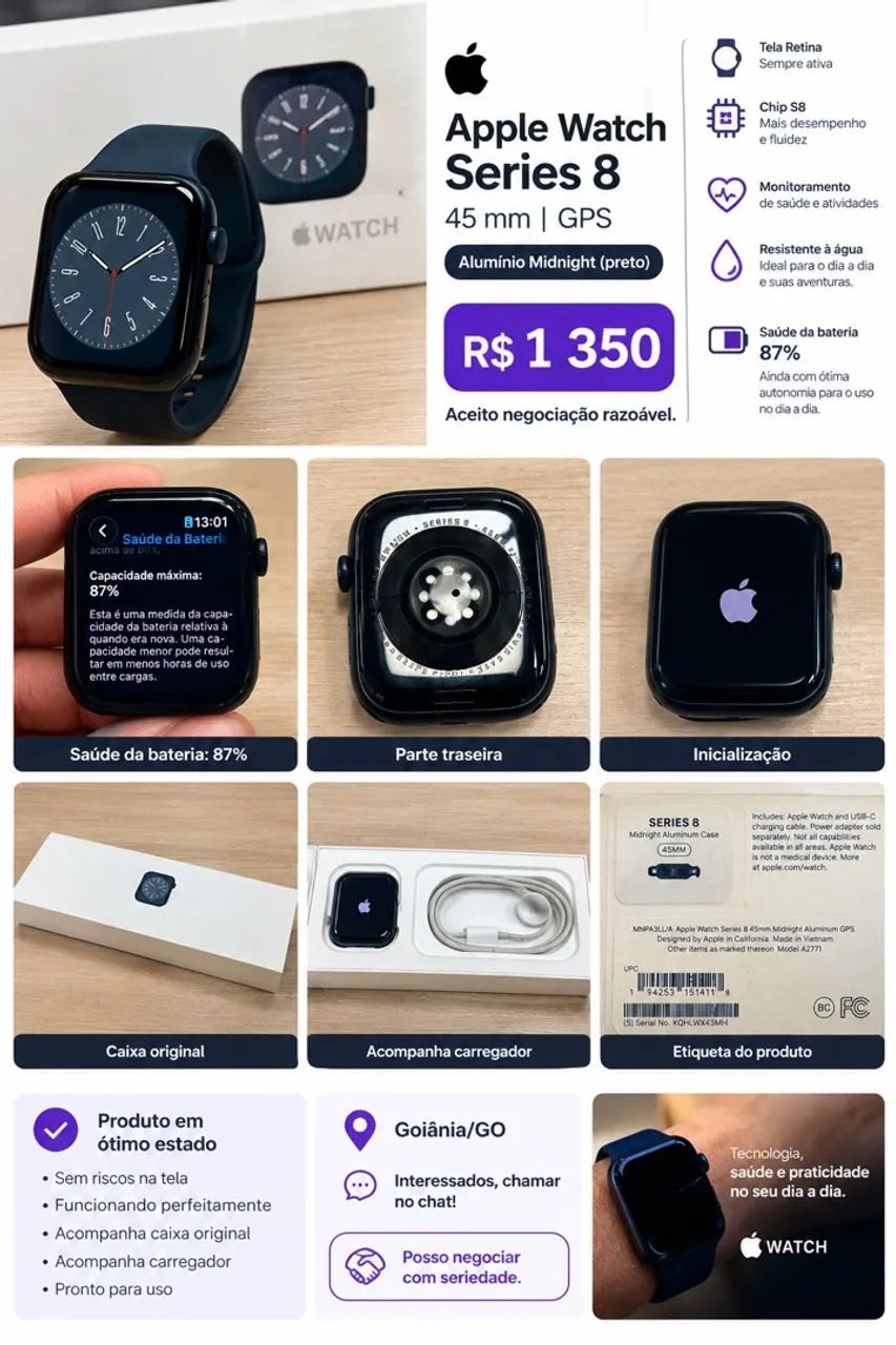 Apple Watch Series 8 45mm - Midnight | GPS