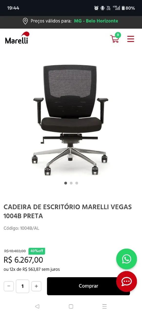 Cadeira de Escritório Marelli - Vegas  - Foto 6