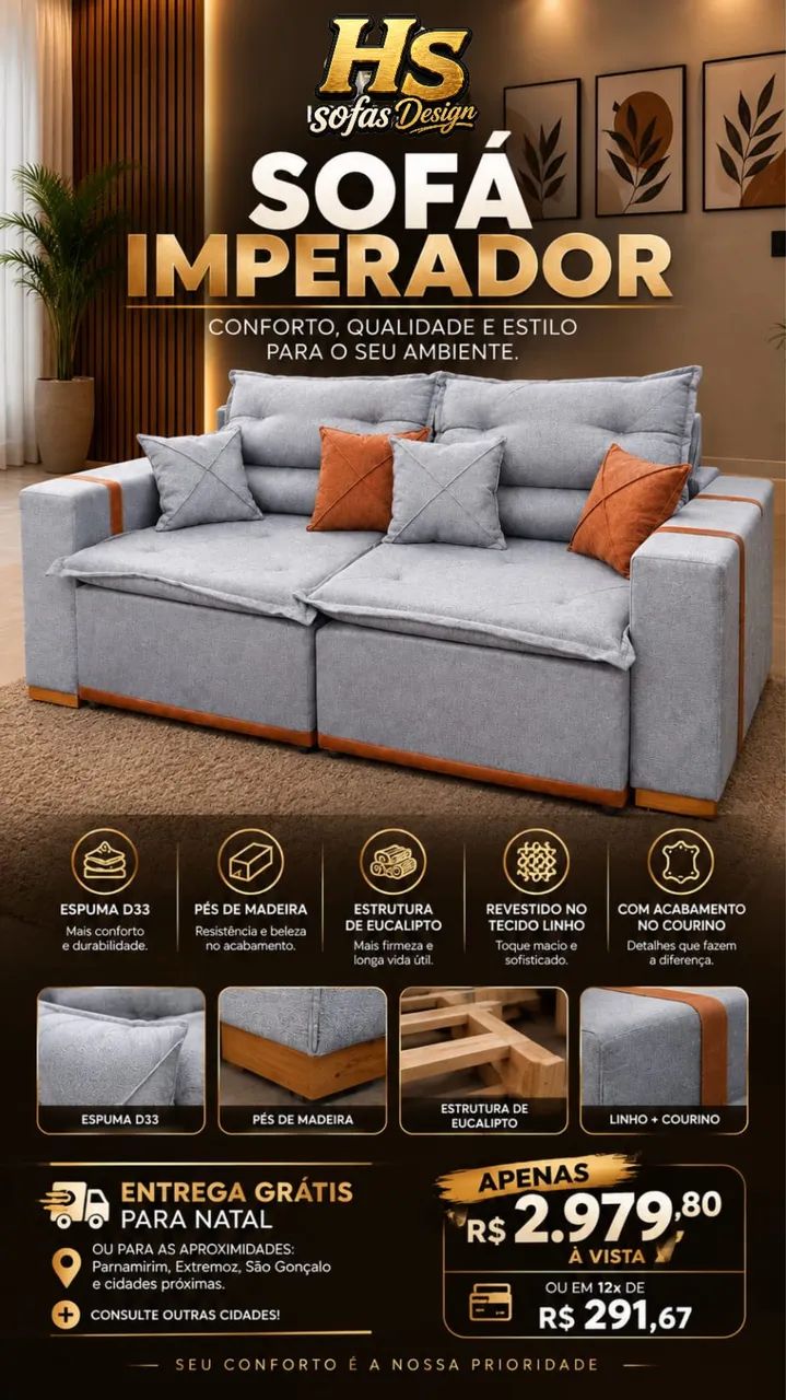 Sofá imperador (retrátil e reclinável) - Foto 2