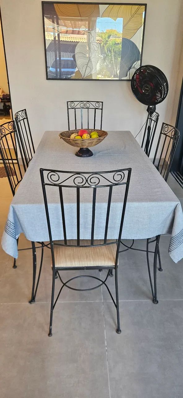 Mesa e cadeiras ferro fundido 6 lugares - Foto 3