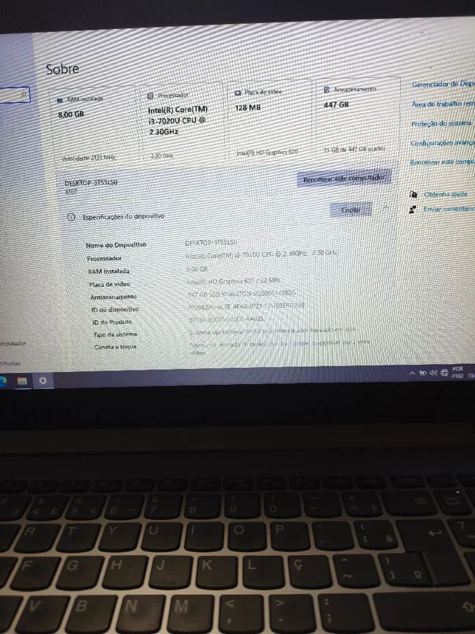 Notebook Lenovo B330-15IKB | Intel Core i3 7ª Geração | 8GB RAM | SSD 480GB - Foto 5