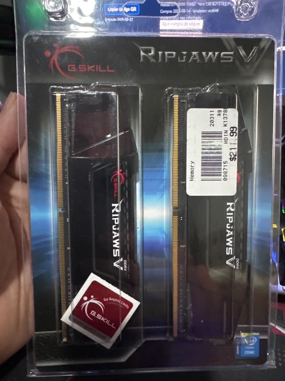 G.Skill Ripjaws V 32GB DDR4 3200MHz 2x16GB CL16 - Memória RAM