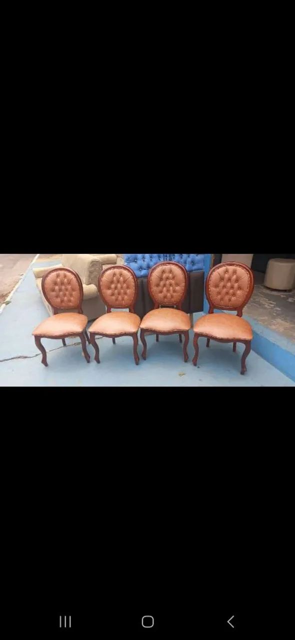 Reforma de cadeiras com capitone com tecido courissimo  - Foto 3