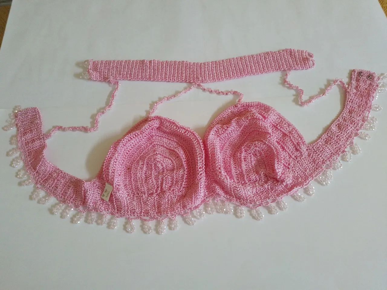 Lindo top de crochet e pedrinhas - Foto 2