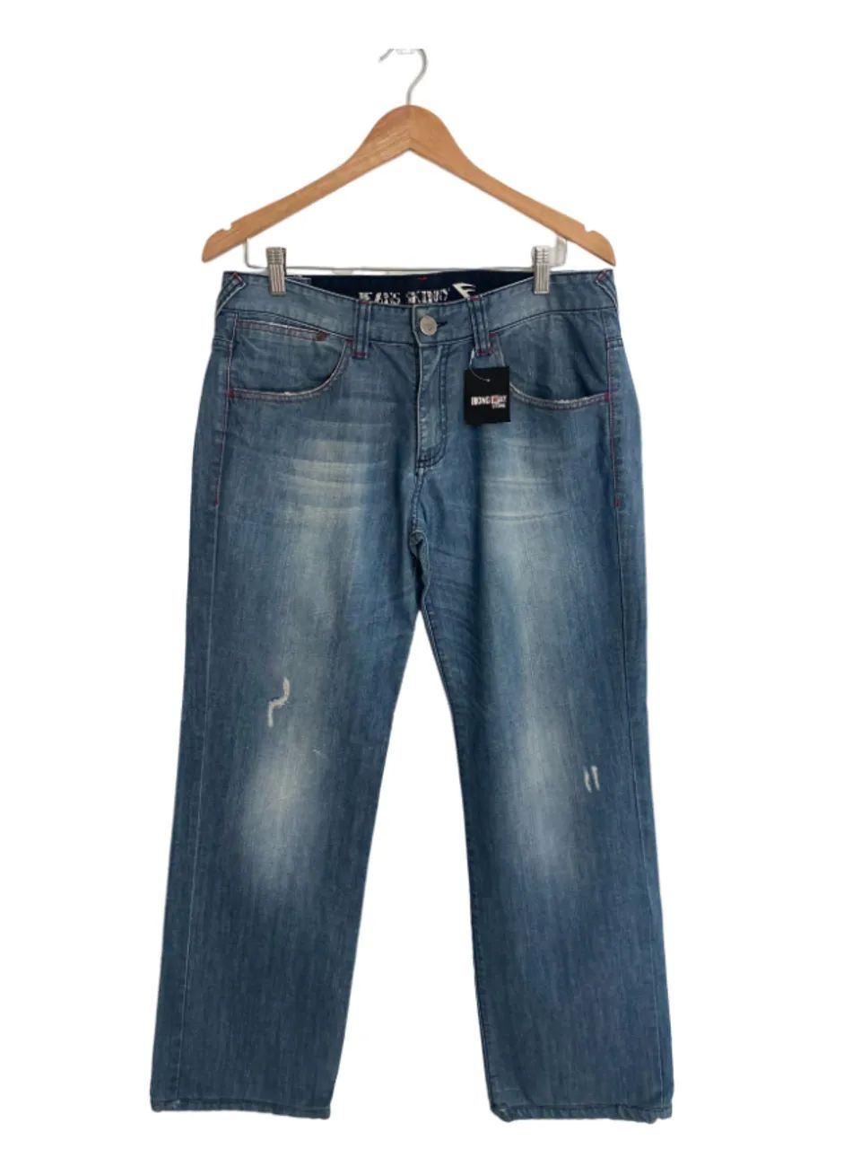 Calça Jeans Masculina Azul Reta Tradicional 44 - Foto 2