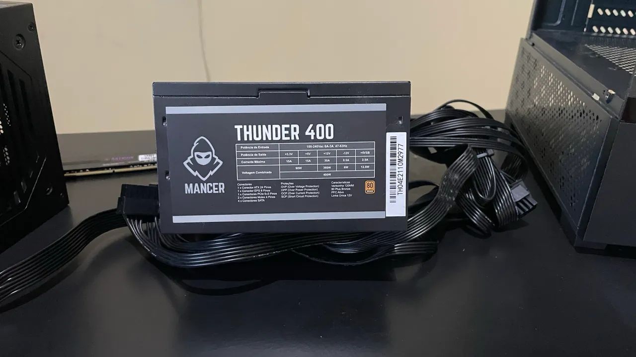 Fonte Thunder 400W  + cabo de força 