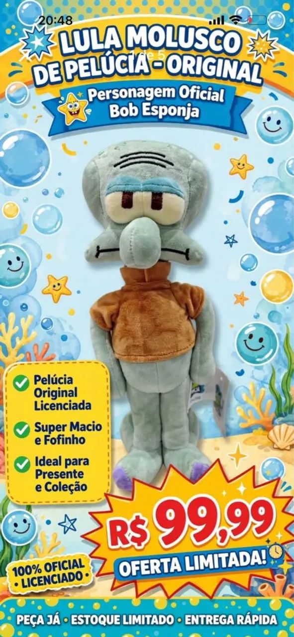 Pelúcia Lula molusco 