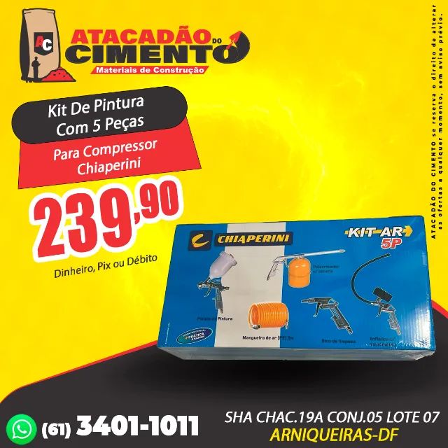 Kit De Pintura Com 5 Peças Para Compressor Chiaperini