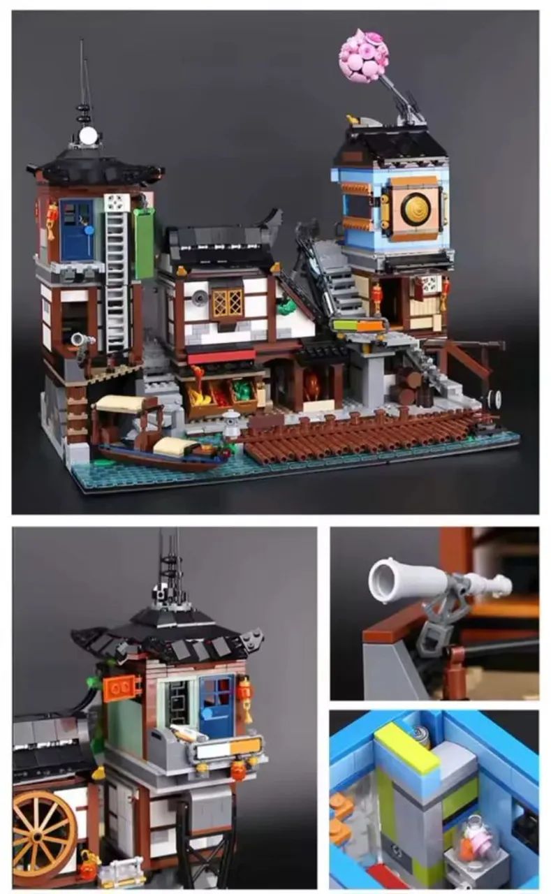 BLOCOS DE MONTAR NINJAGO CITY DOCKS 3553 PÇS 14 MINIFIGURES MARCA MEGA COMPATIVEL COM LEGO - Foto 2