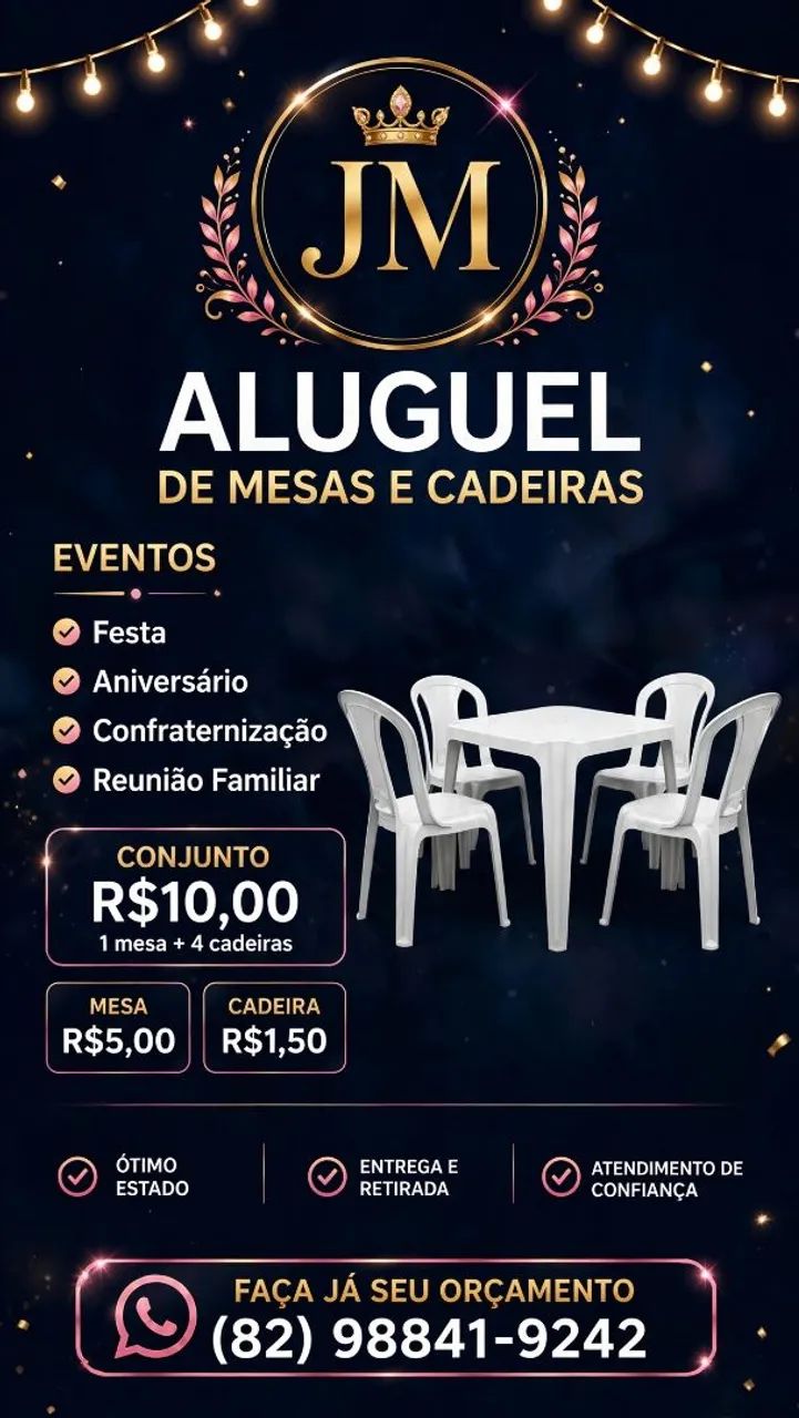 Aluguel de mesas e cadeiras - Foto 2