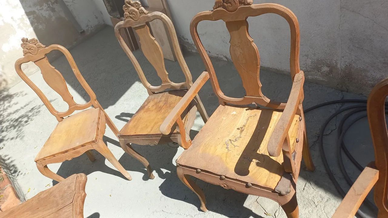 Mesa de jantar antiga de madeira extensível  - Foto 5